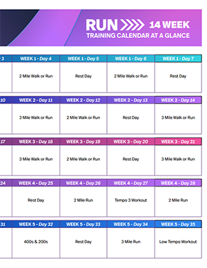 Run Training Calendar at a Glance