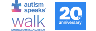 Autism Speaks Walk Logo with 20th Anniversary Seal