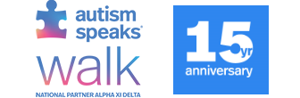 Autism Speaks Walk Logo with 15th Anniversary Seal