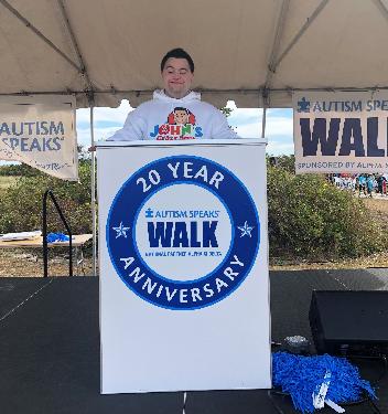 John at the Podium of the 2019 Autism Speaks Walk