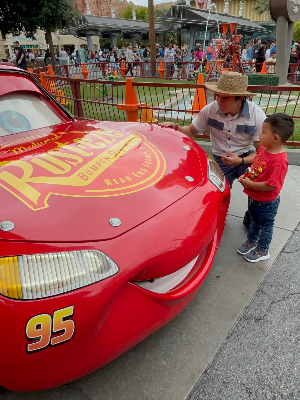 RJ meeting Mr. Lightening McQueen for the first time!!