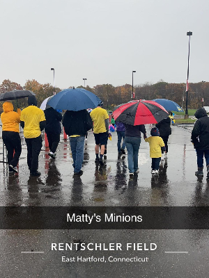 The support Matty had at last years walk in the rain.