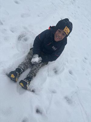 Big Guy D'Aire enjoying his snow day